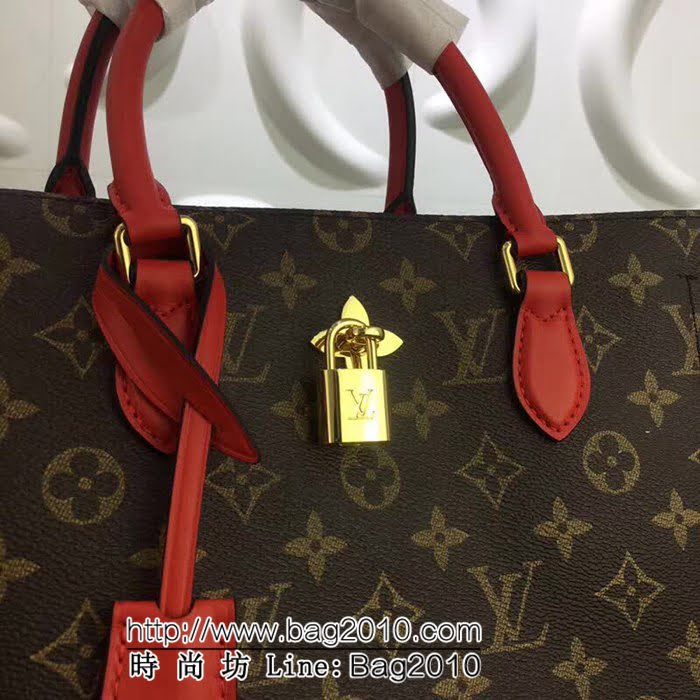 路易威登LV頂級原單 M43550紅色TOTE FLEUR 多功能商務手袋 YDH1550